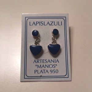 Lapislazuli Heart Earrings NWT